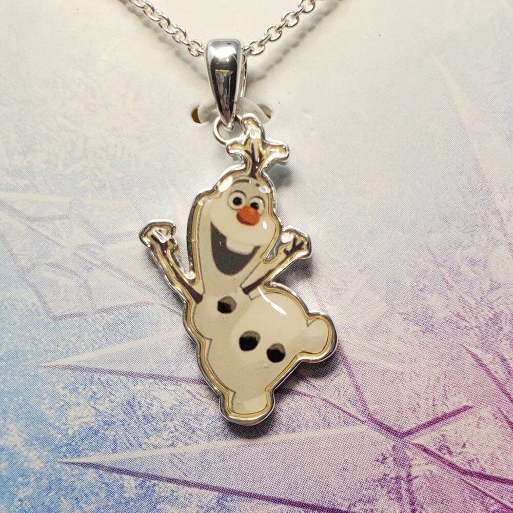 Disney Frozen Olaf Fine Silver Plated Necklace NIP